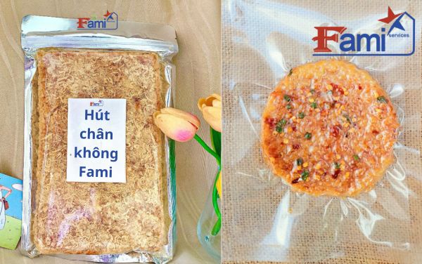 Dịch vụ hút chân không cơm cháy chà bông tại Fami